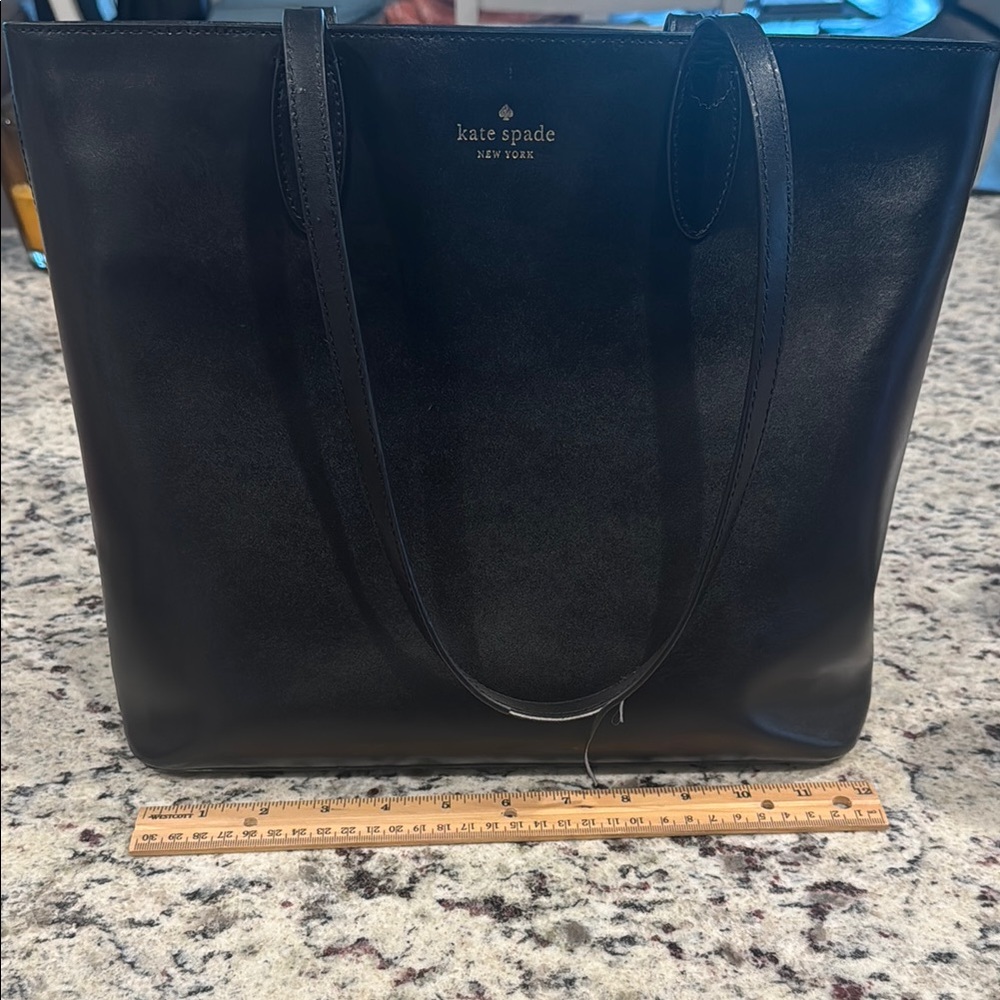 Kate Spade Black Leather Tote Structured Design